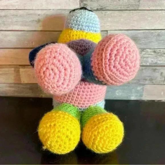 Crochet 8” Puppy Dog Plush Toy Stuffed Animal Handmade Rainbow Multicolor - Picture 5 of 9